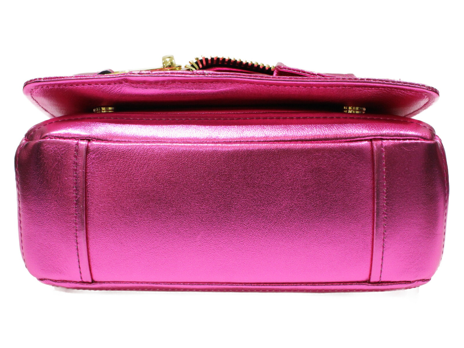 Moschino ライダースショルダーバッグ Moschino メタリックピンク レザー レディース ショルダーバッグ ハンドバッグ 2way レザー 小さめ 個性的 プレゼント包装可 中古 かんてい局松前ｒ５６号店モスキーノ 質屋かんてい局松前ｒ56店