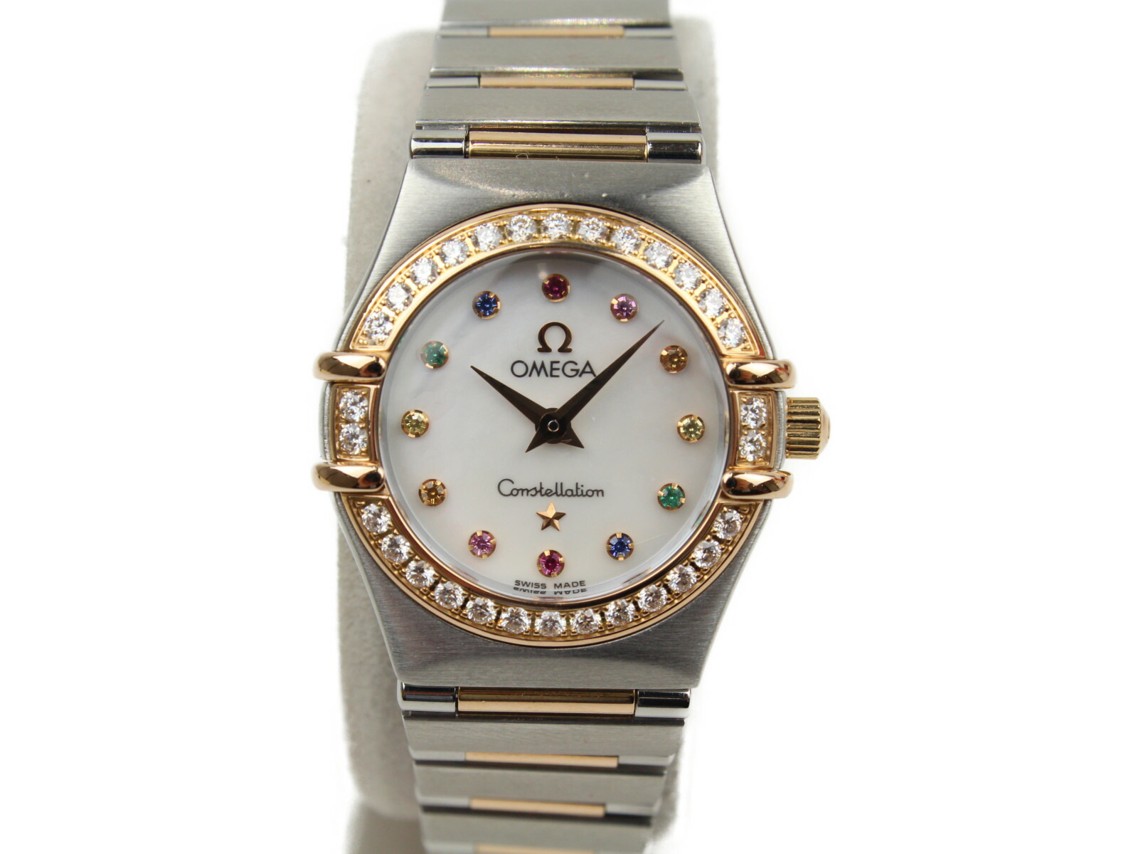 Omega オメガ コンステレーション ミニ アイリス 1360 79 00 クオーツ 18ピンクゴールド Ss サファイア ルビー ダイヤモンドベゼル ホワイト 腕時計 中古 新居浜店 Visastart Com