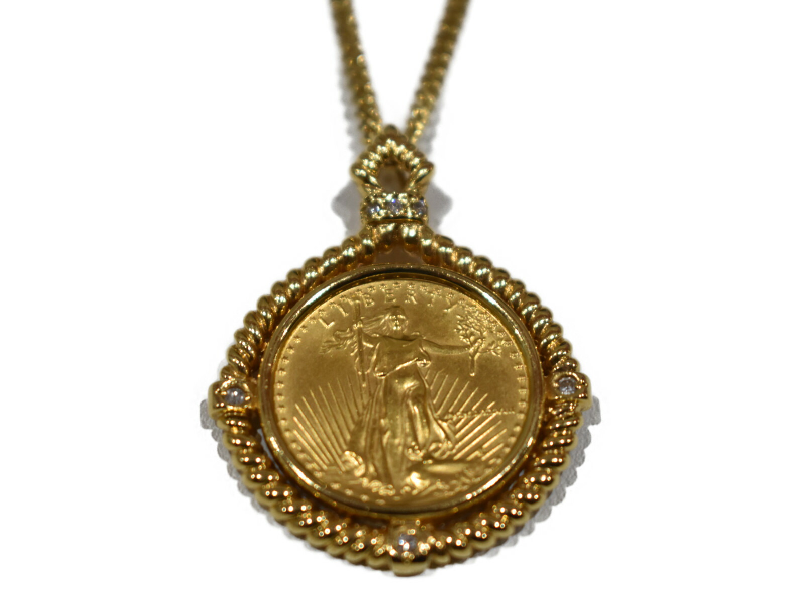 中古 K22 イーグルコインネックレス ゴールド 枠 チェーンk18 0 1 24 9gレディース メンズ ユニセックス ジュエリー おしゃれ ネックレス 小ぶり アクセサリー プレゼント包装可 中古 Excelaba Com