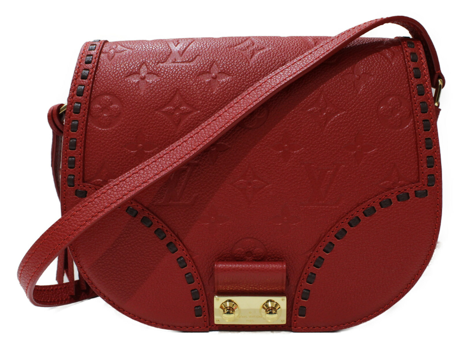 【箱あり】LOUIS VUITTON　ルイヴィトン　モノグラム・ジュノ・スカーレット　M43144　アンプラント　スリーズ　レッド　ショルダーバッグ　レディース　シンプル　ギフト　プレゼント包装可　【中古】　松山朝生田店｜かんてい局松前Ｒ５６号店