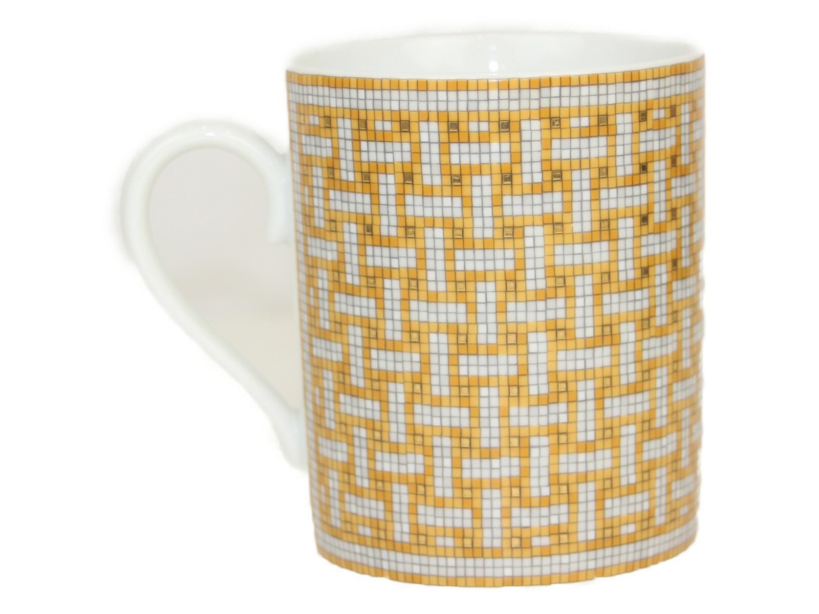 Hermes モザイク ヴァンキャトル マグカップ イエロー グレー ホワイト レディース メンズ ウィメンズ シンプル 人気 ブランド 食器 プレゼント 贈り物 中古 松前r56号店 Mozago Com
