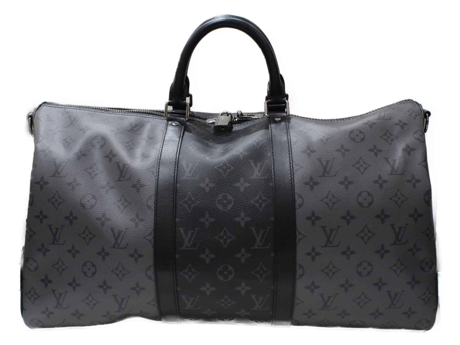 Louis Vuitton キーポル バンドリエール50 M モノグラム エクリプス モノグラム エクリプスリバース ボストンバッグ 旅行バッグ カデナ 鍵 ショルダー付き メンズ シンプル ギフト プレゼント包装可 中古 松前r56号店 Psicologosancora Es