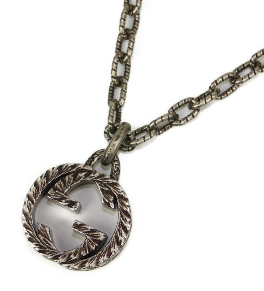 Gucci インターロッキングg ペンダント ネックレス シルバー Silver Ag925 メンズ レディース ブランド アクセサリー ジュエリー シンプル 中古 松前r56号店 Mozago Com