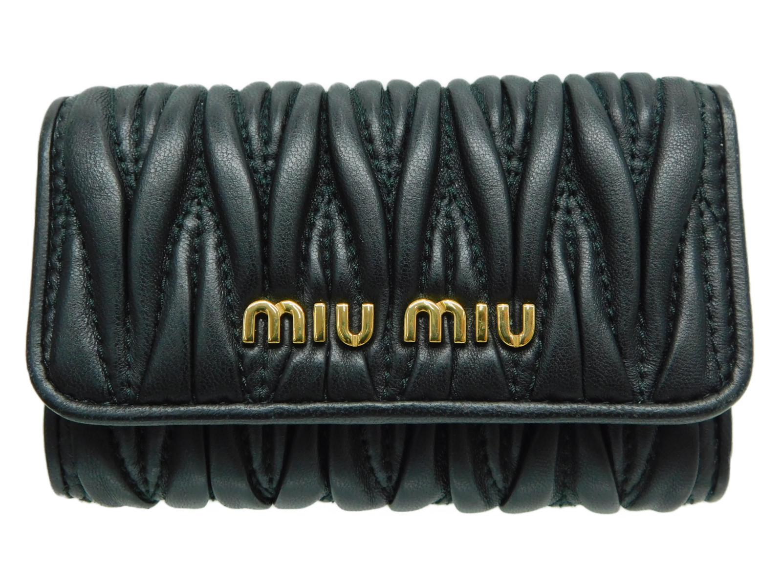 Miumiu ミュウミュウ マテラッセ 6連キーケース 5pg222 ブラック ゴールド 金具 スナップボタン開閉 ナッパレザー ブランド小物 レディース メンズ ユニセックス プレゼント包装可 中古 Fmcholollan Org Mx