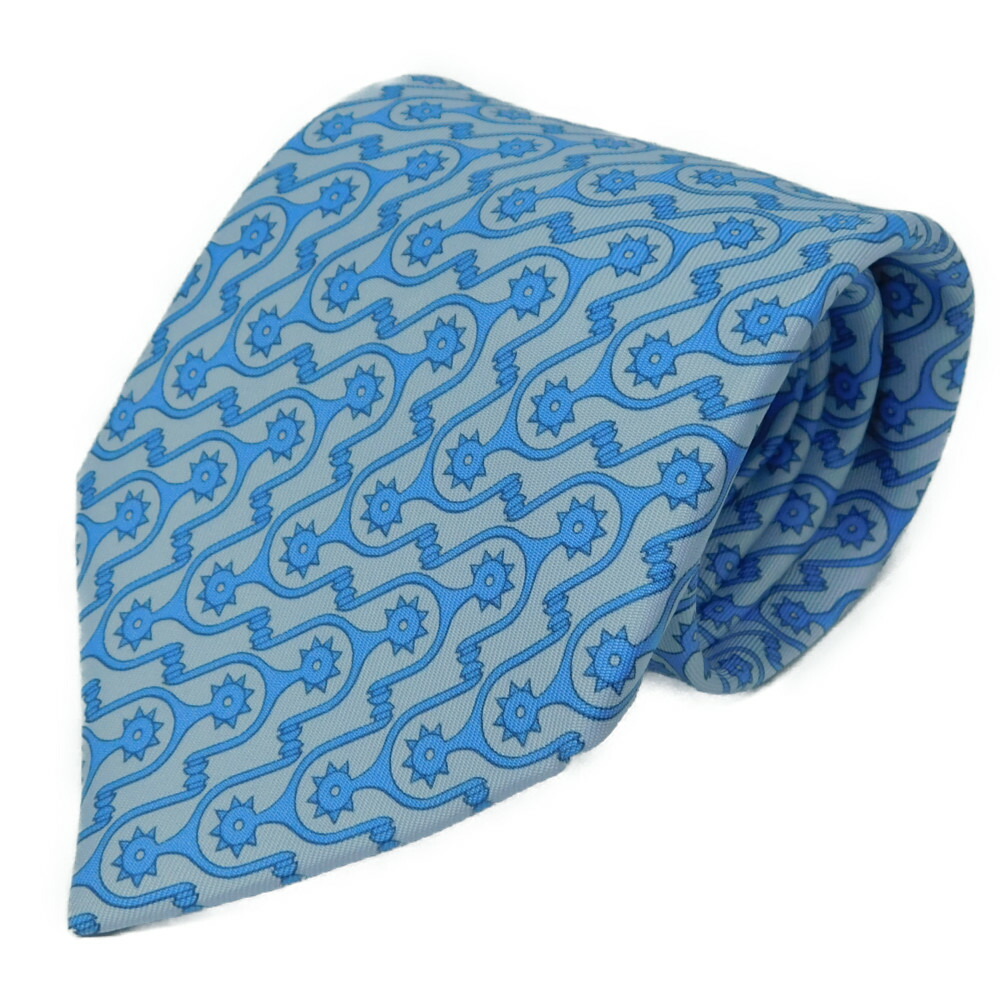 楽天市場】Hermès エルメス ネクタイ 葉っぱ柄 水色 シルク100