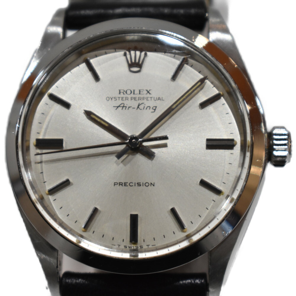 おしゃれ 中古品 Rolex エアキング 5500 ステンレススティール 社外ベルト 尾錠はrolexです 自動巻き メンズ 腕時計 アンティーク 人気 シンプル おしゃれ ファッション Air King 中古 松山久万ノ台店 Novix Com