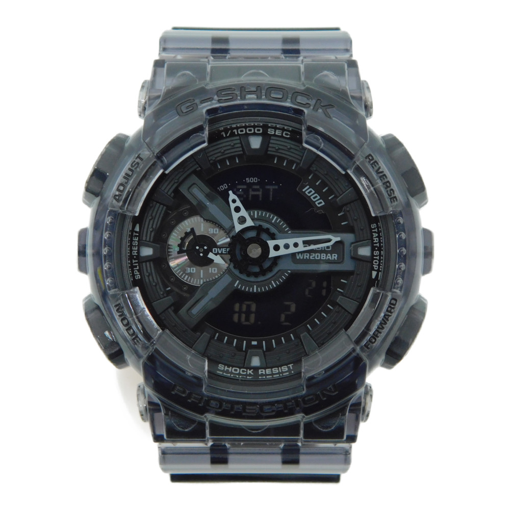 CASIO カシオ G-SHOCK ジーショック GA-110SKE-8AJF クォーツ アナログ デジタル ラバー クリアブラック グレー カジュアル 20気圧防水 メンズ 腕時計 【中古】|かんてい局松前R56号店