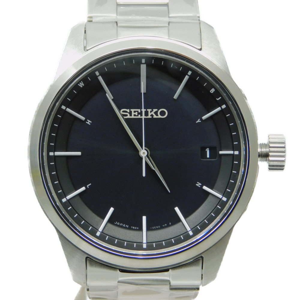 SEIKO セイコー セイコーセレクション SBTM255 ソーラー電波 デイト ステンレススチール シルバー ブラック文字盤 メンズ 腕時計【中古】 新居浜店|かんてい局松前R56号店