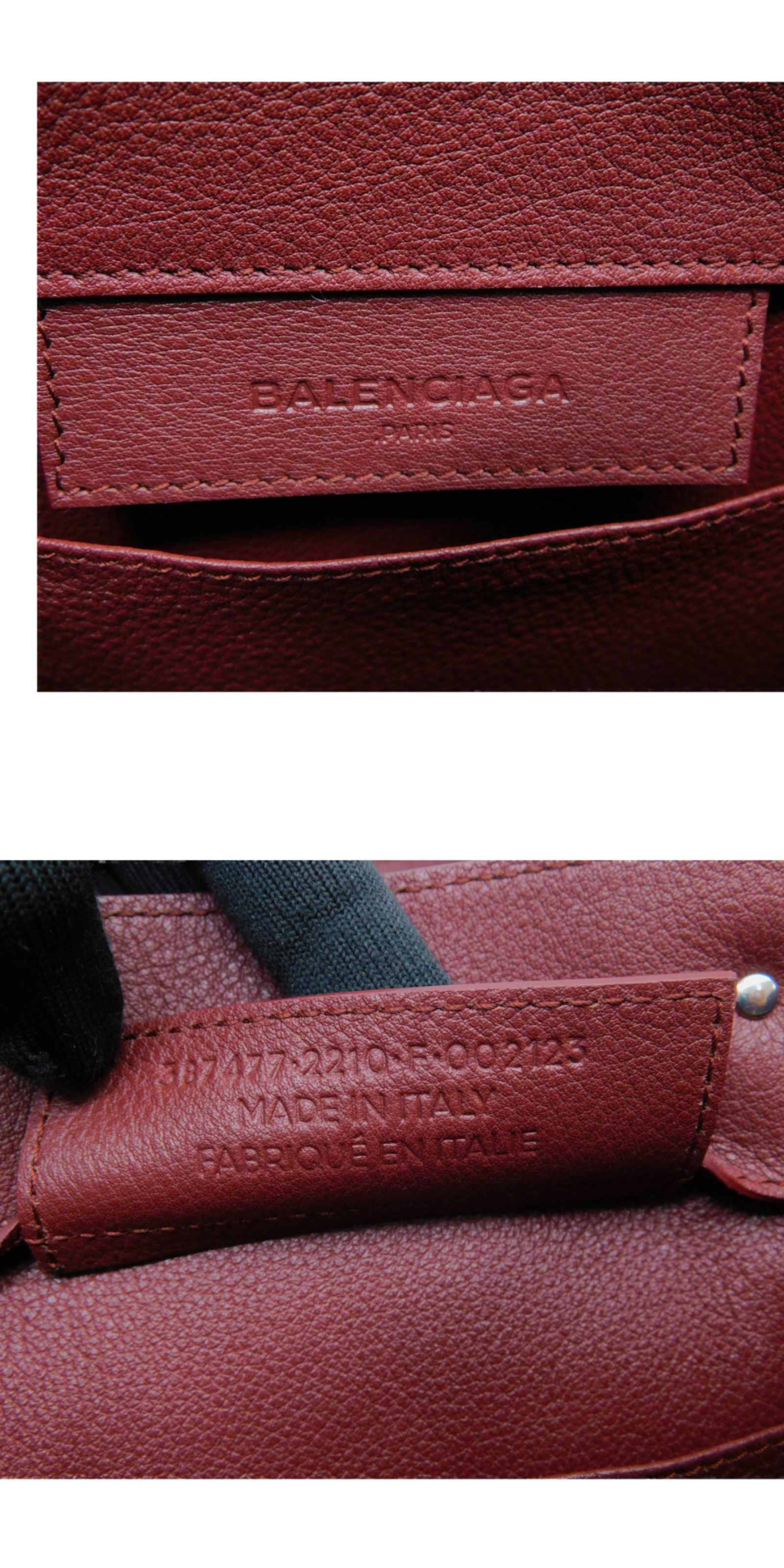 【ミラー付き】BALENCIAGAバレンシアガペーパーミニ387477ハンドバッグショールダー付き2WAYレザー茶系あずき色人気コンパクトレディースギフトラッピングプレゼント包装可【中古】新居浜店