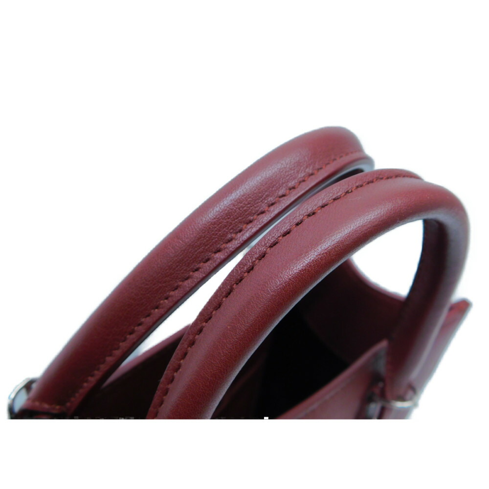 【ミラー付き】BALENCIAGAバレンシアガペーパーミニ387477ハンドバッグショールダー付き2WAYレザー茶系あずき色人気コンパクトレディースギフトラッピングプレゼント包装可【中古】新居浜店