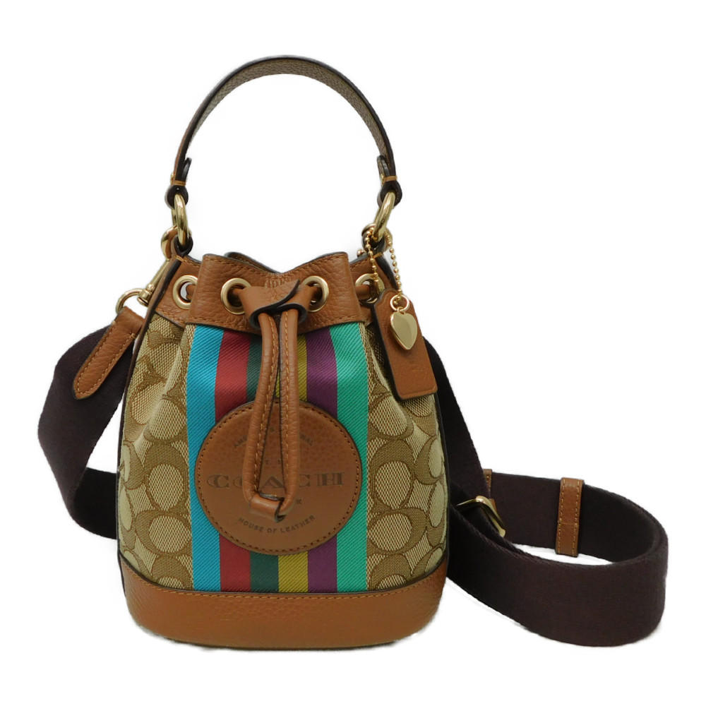 COACH コーチ　C5639　バッグ　ハンドバッグ　 ショルダーバッグ　デンプシー　巾着　シグネチャー　ゴールド金具　レディース　布袋あり　ギフト　プレゼント　ラッピング　贈り物　【中古】新居浜店