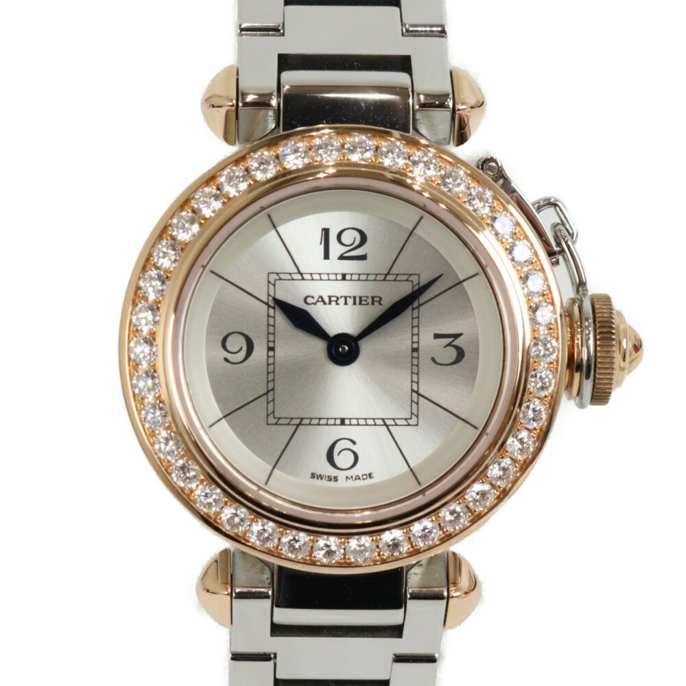 カルティエ Cartier ミスパシャ コンビ WJ124021 レディース 腕時計 ベゼル ダイヤ シルバー K18PG クォーツ Miss Pasha 90315250 楽天市場】カルティエ CARTIER WJ124021 ミスパシャ K18PG ダイヤ