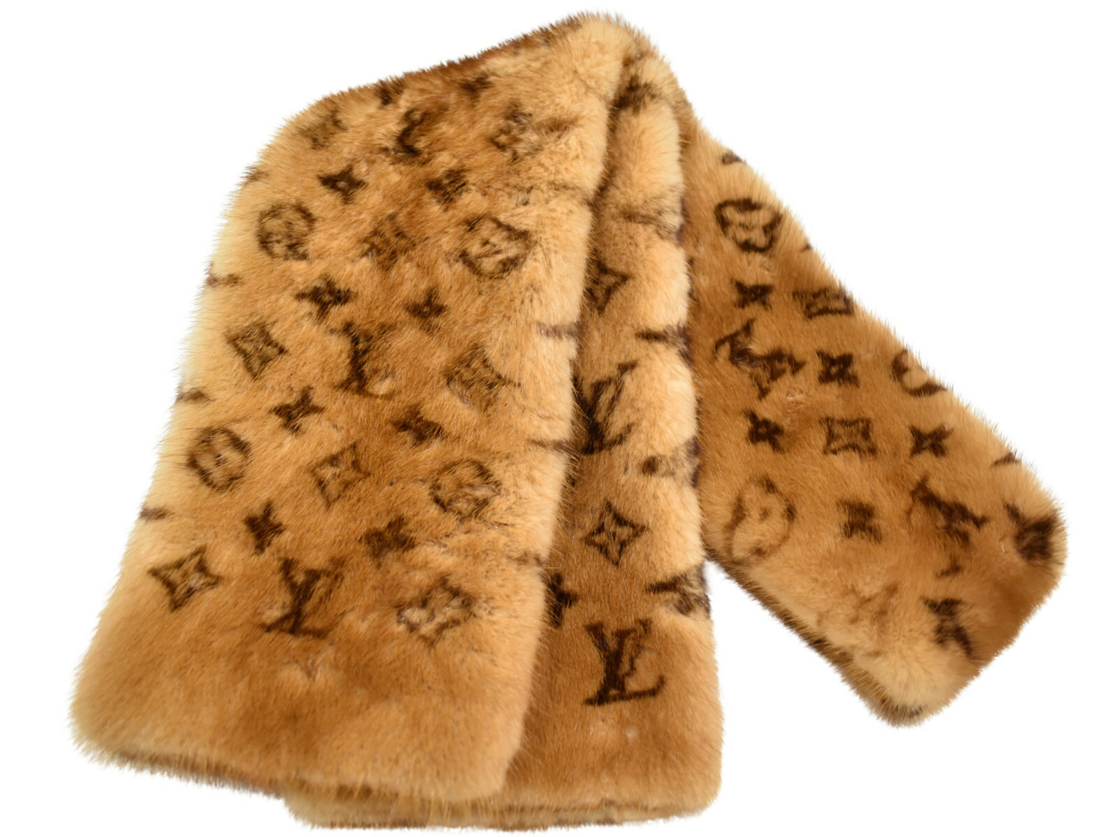 ルイ・ヴィトン マフラー ブラウン ルイ ヴィトン LOUIS VUITTON エシャルプ ロゴマニア シャイン