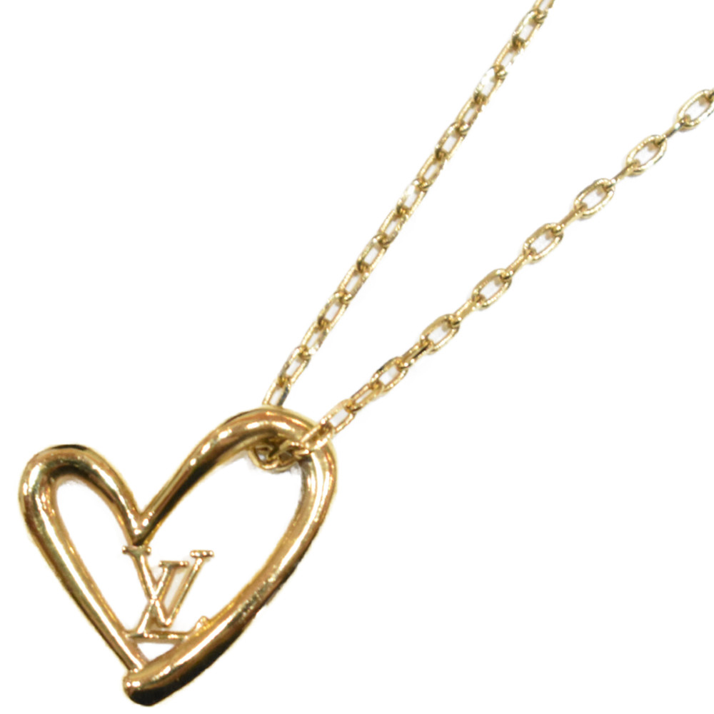 【箱・布袋あり】LOUIS VUITTON　コリエ・ハート フォーリンラブ　M00465　ゴールド　ネックレス　アクセサリー　ブランドジュエリー　レディース　シンプル　ギフト　プレゼント包装可　【中古】　松山朝生田店｜かんてい局松前Ｒ５６号店