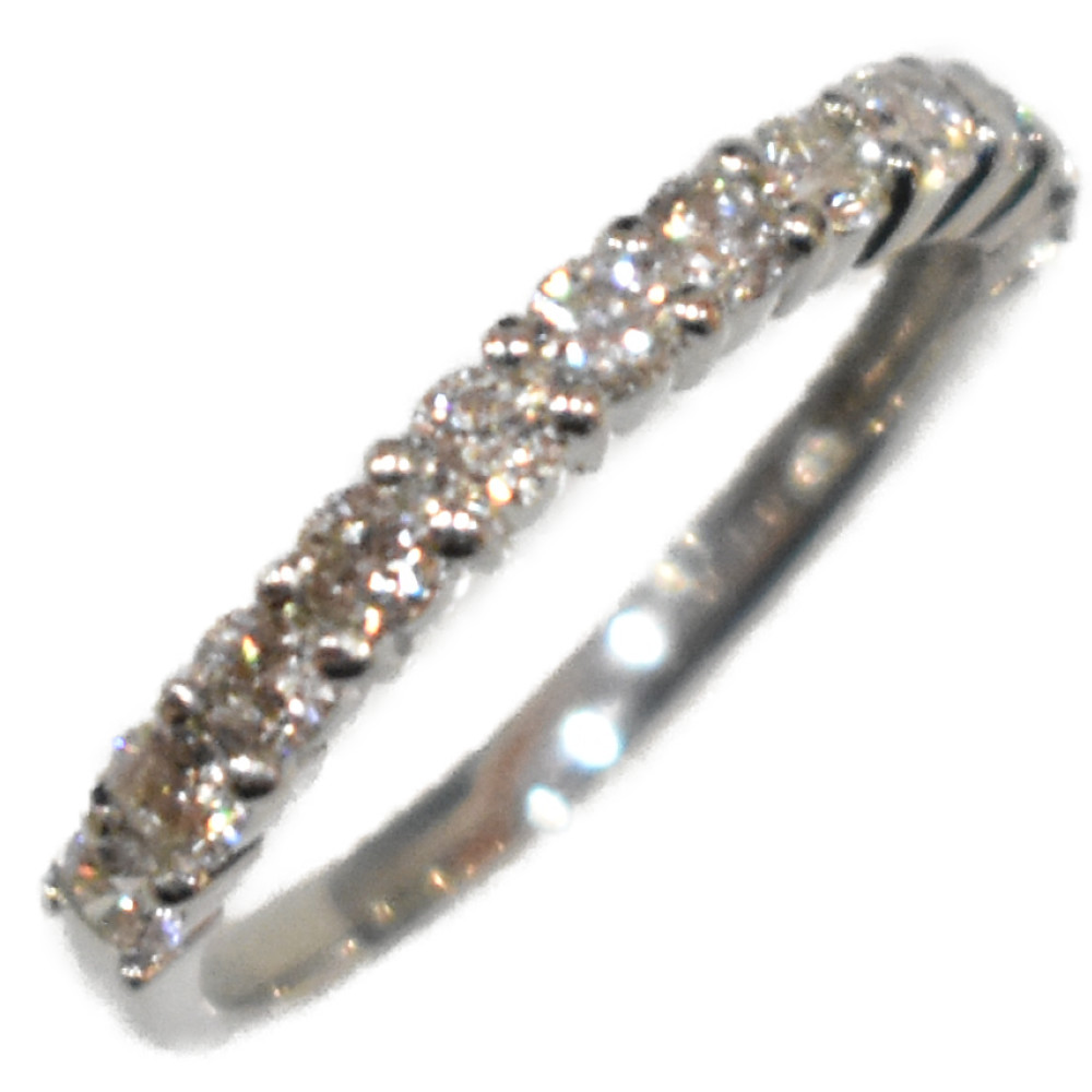 Pt900　ハーフエタニティリング　プラチナ　ダイヤモンド　0.50ct　リング　指輪　約1.7g　約7号　アクセサリー　セレクトジュエリー　シンプル　レディース　ギフト　プレゼント包装可　【中古】　松山朝生田店