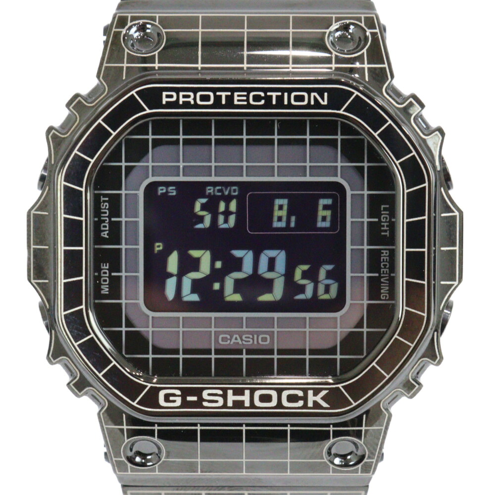 CASIO　カシオ　フルメタル　5000シリーズ　GMW-B5000CS-1JR　電波ソーラー　デジタル　スクエア　ブラック　グリッド・トンネル　メンズ　腕時計 プレゼント包装　ギフト【中古】松山久万ノ台店｜かんてい局松前Ｒ５６号店
