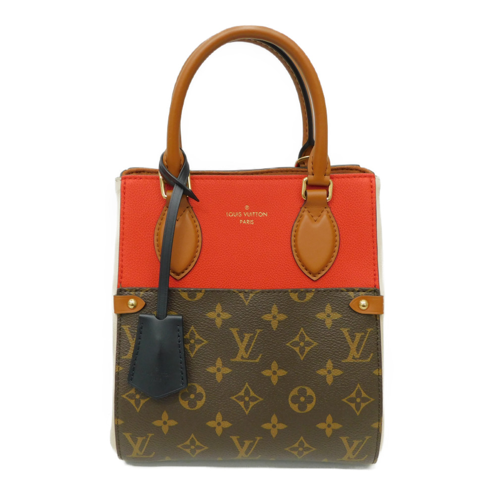 【中古】LOUIS VUITTON ルイヴィトン フォールド・トートPM M45389 ハンドバック ショルダーバッグ モノグラム 赤いこと ベージュ 赤銅色 レディース 差し上げ物 差し上げ物 差し上げ物荷作り【中古】 新居浜店 レディースバッグ-バッグ・小物・ブランド雑貨