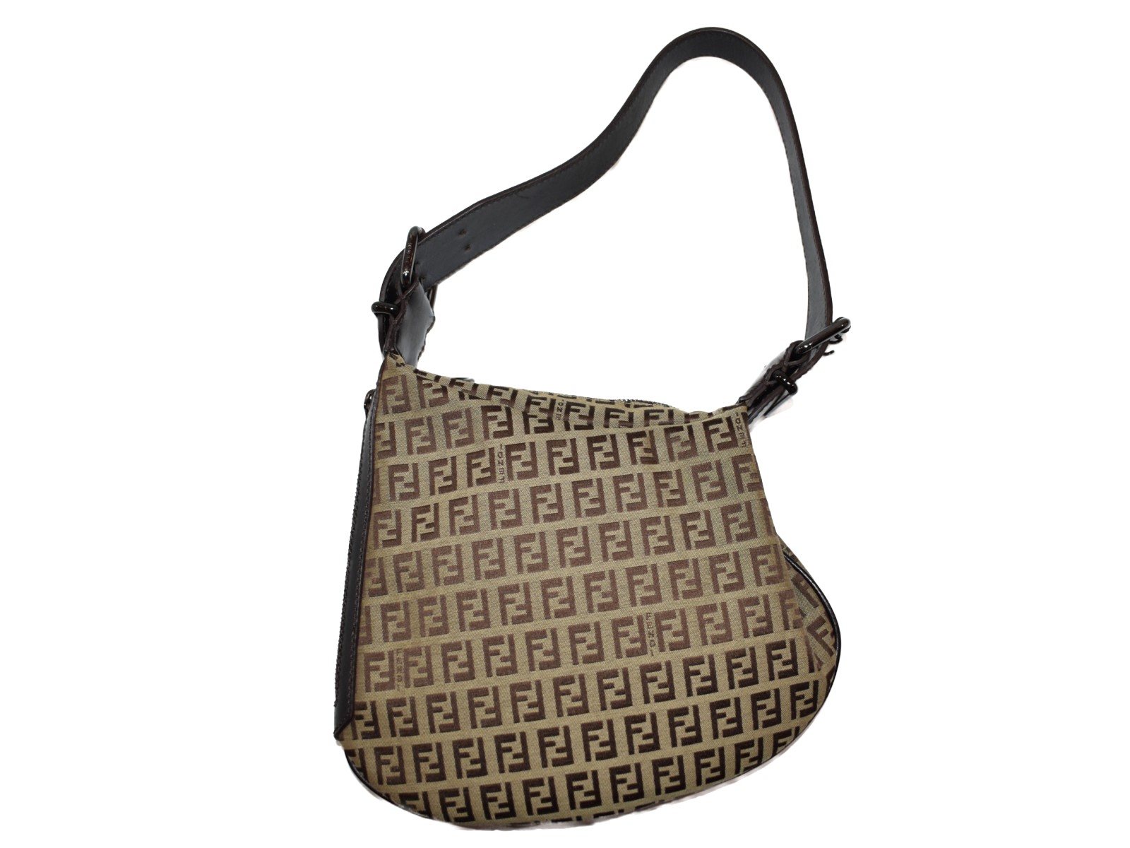 フェンディ　ブランド　ブラウン　ハンドバッグ　ズッキーノ　ミニ　お洒落 FENDI - 本物 フェンディ FENDI ズッキーノ ミニ ボストンバッグ