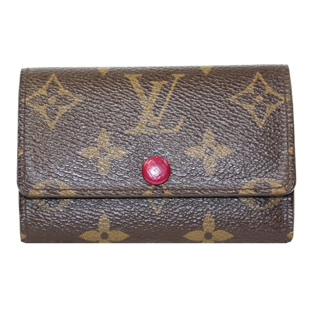 LOUIS VUITTON ルイヴィトン ミュルティクレ6 M60701 モノグラム×フューシャ ワインレッド系 レディース メンズ ウィメンズ ユニセックス ブランド LV キーケース 可愛い 小物 鍵【中古】松山朝生田店