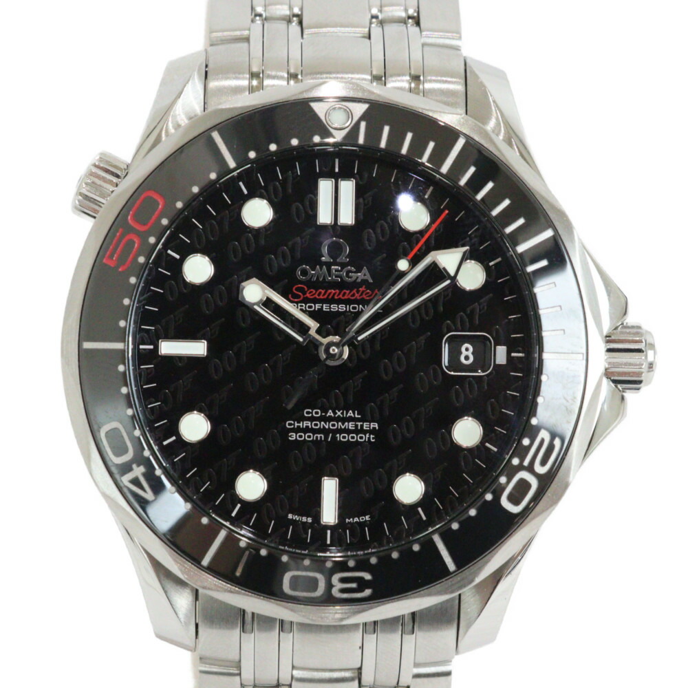 【ジェームズ・ボンド50周年記念限定モデル】OMEGA オメガ シーマスター ダイバー300M 212.30.41.20.01.005 自動巻き デイト SS ブラック 007 メンズ 腕時計【中古】松山朝生田店
