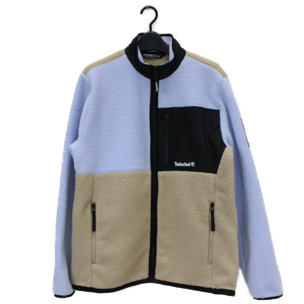 Timberland　ティンバーランド　フリースジャケット　TB0A24A5　フルジップ　水色&times;ベージュ&times;ブラック　Mサイズ　メンズ　ギフト　プレゼント包装可【中古】松前R56号店｜かんてい局松前Ｒ５６号店