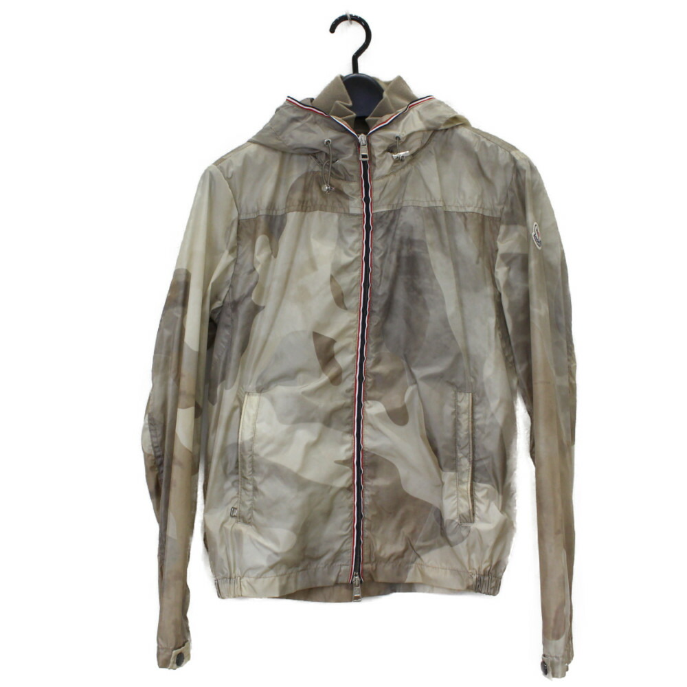 MONCLER　モンクレール　カモフラナイロンパーカー　310914166805　NATH GIUBBOTTO　ベージュ系　迷彩　0サイズ　約XS-Sサイズ　メンズ　ギフト　プレゼント包装可【中古】松山朝生田店