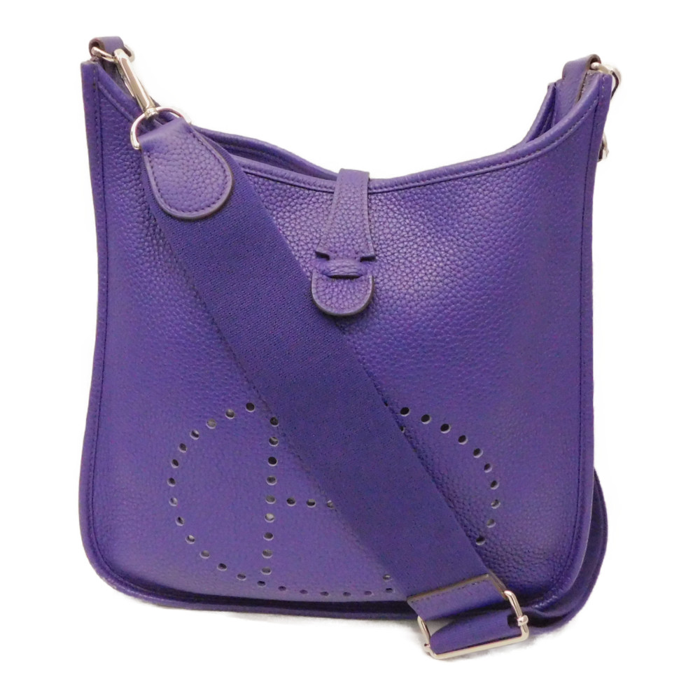 HERMES エルメス エブリン3 □N刻印 2010年製 ショルダーバッグ パープル系 濃い紫 レザー シルバー金具 ショルダー調節可 布袋つき シンプル カジュアル メンズ レディース ウィメンズ 贈り物 ギフト プレゼント包装可【中古】新居浜店