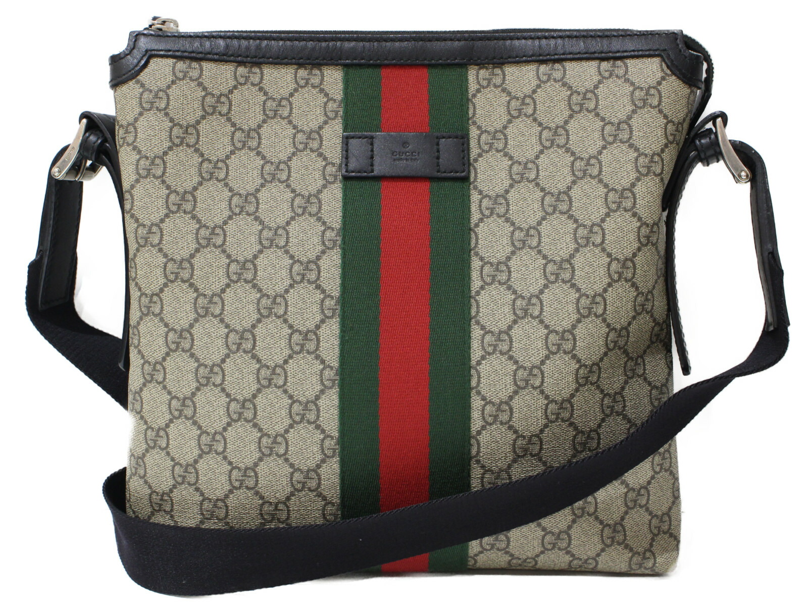 GUCCI　グッチ　GGスプリームシェリーラインメッセンジャーバッグ　387111　ベージュ　茶色　GGキャンバス　ショルダーバッグ　定番　人気　レディース　メンズ　ユニセックス　ギフト　プレゼント包装可【中古】松山朝生田店