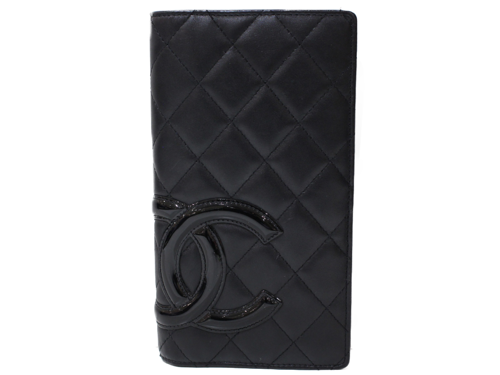【箱・ギャラあり】CHANEL　シャネル　二つ折り長財布　ウォレット　カンボンライン　A26717　ブラック×ピンク　レディース　ギフト　プレゼント包装可【中古】松前R56号店