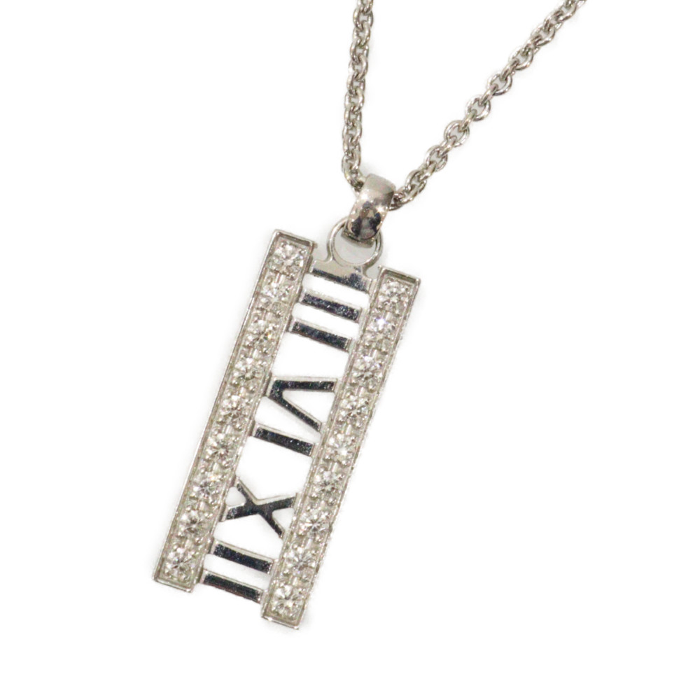 TIFFANY＆Co.　ティファニー　アトラスオープンバーダイヤネックレス　K18WG　ホワイトゴールド　750　ジュエリー　ペンダント　レディース　ブランド　アクセサリー　ジュエリー　シンプル　【中古】松前R56号店｜かんてい局松前Ｒ５６号店 109,900円