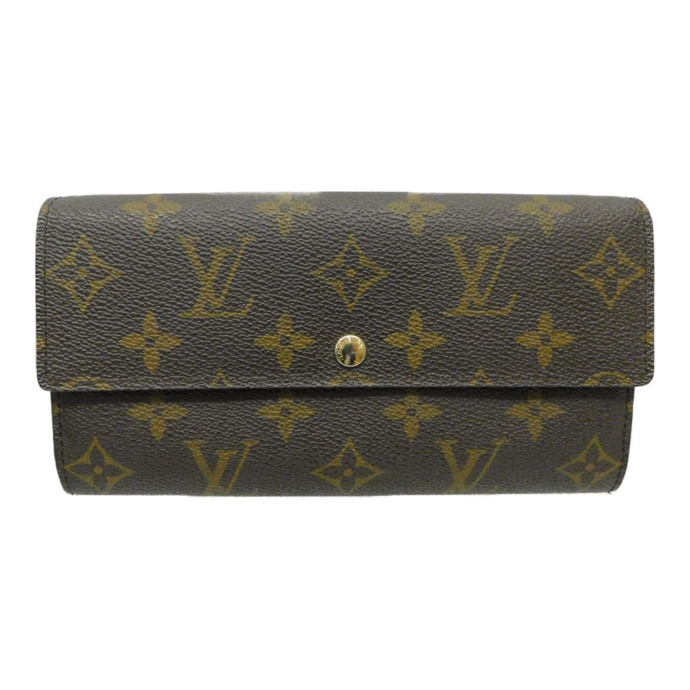 OUIS VUITTON ルイヴィトン ポルトフォイユ・サラ M61734 モノグラム 赤銅色系 ゴールド金具 ロングウォレット 長紙入れ レディース メンズ ユニ一発やる 差し上げ物荷拵え【中古】新居浜店