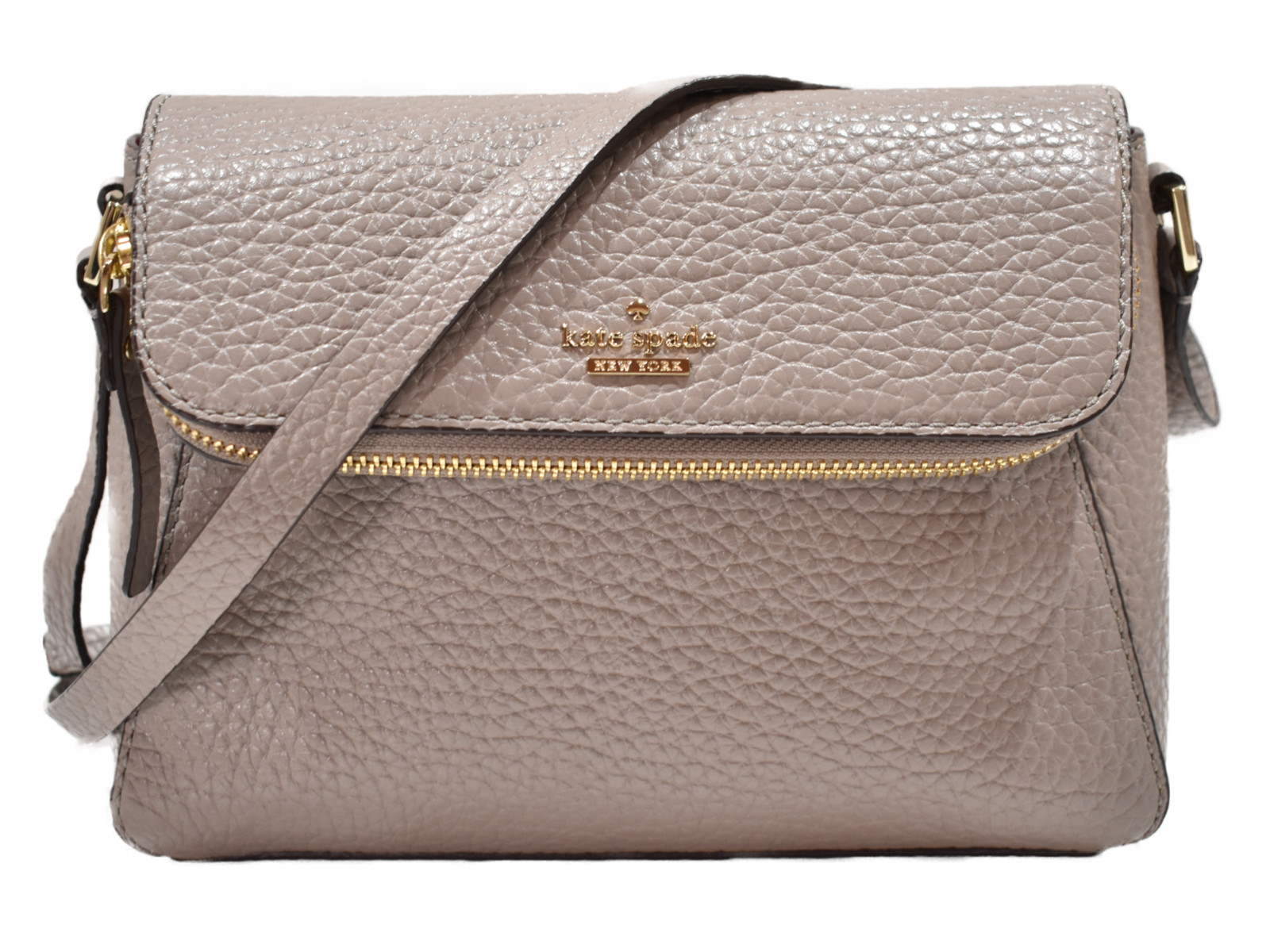 kate spade　ケイト・スペード　ショルダーバッグ　PXRU7730　グレー系　斜め掛け　シンプル　レディース　ギフト　プレゼント包装可　【中古】　松山久万ノ台店