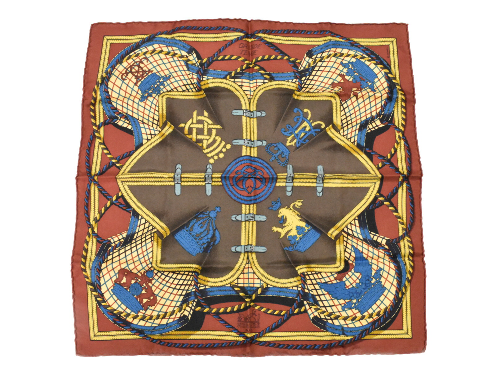 極美品☆HERMES エルメス☆シルクスカーフ プチカレ40 グリーン×ブルー HERMES エルメス スカーフ カレ40 プチカレ 牧場柄 シルク100