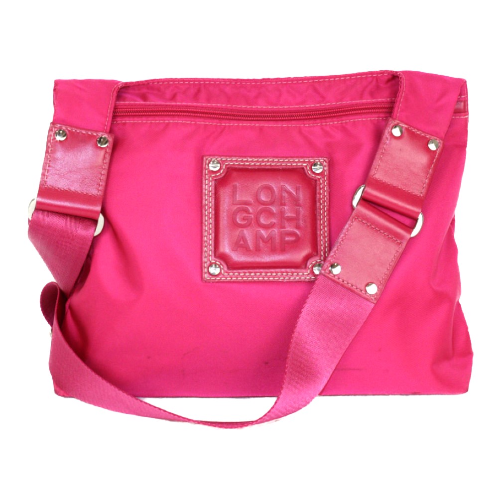 LONGCHAMP ロンシャン ショルダーバッグ ショッキングピンク ナイロン レディース ユニセックス ブランド 定番 人気 メッセンジャーバッグ シンプル 軽い 斜め掛け【中古】松前R56号店|かんてい局松前R56号店