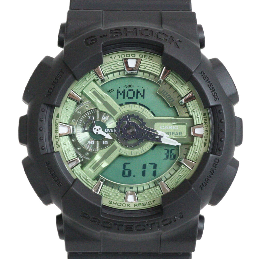 CASIO カシオ G-SHOCK 110続きもの GA-100CD-1A3JF 石英 デジタル アナログ 天然ゴム 緑であること 黒いこと メンズ ウオッチ ご覧なさる 差し上げ物荷拵え 差し上げ物【中古】松前R56号店