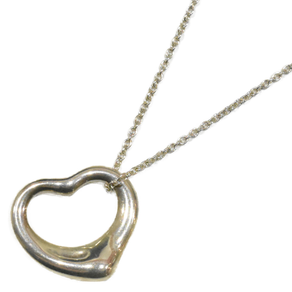 【布袋あり】TIFFANY＆Co.　ティファニーアンドコー　オープンハートネックレス　925　シルバー　約42cm　ネックレス　ブランドジュエリー　アクセサリー　シンプル　ギフト　プレゼント包装可　【中古】　松山久万ノ台店