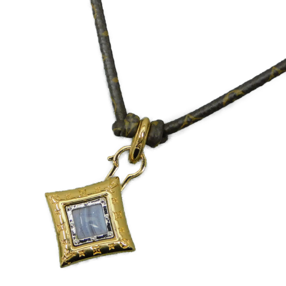 【箱・布袋つき】LOUIS VUITTON　ルイヴィトン　コリエ・コード　イントゥミー　M64875　ネックレス　モノグラム　ゴールド　シルバー　ライトブルー系　ブランドアクセサリー　レディース　ギフト　贈り物　プレゼント包装【中古】　新居浜店 35,620円