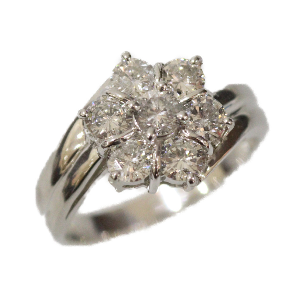 Pt900　プラチナ　リング　フラワー　花　ダイヤモンド　D1.00ct　11号　5.3ｇ　レディース　指輪　ジュエリー　プレゼント包装可　ギフト【中古】松前R56号店 60,390円
