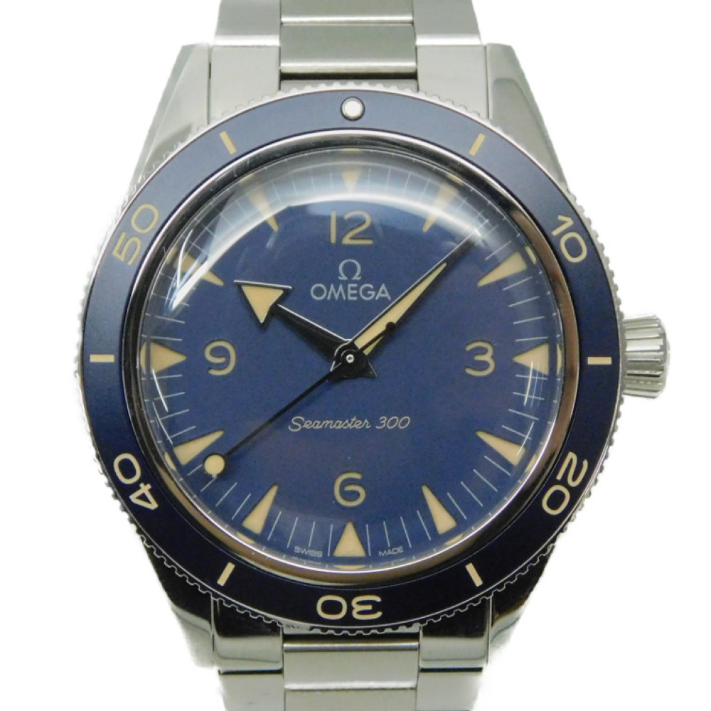 OMEGA　オメガ 234.30.41.21.03.001 シーマスター 300コーアクシャル ブルーダイヤル 　逆回転防止ベゼル　メンズ　腕時計　自動巻き　SSステンレススチール　シースルーバック　防水　プレゼント　ギフト包装可【中古】 新居浜店