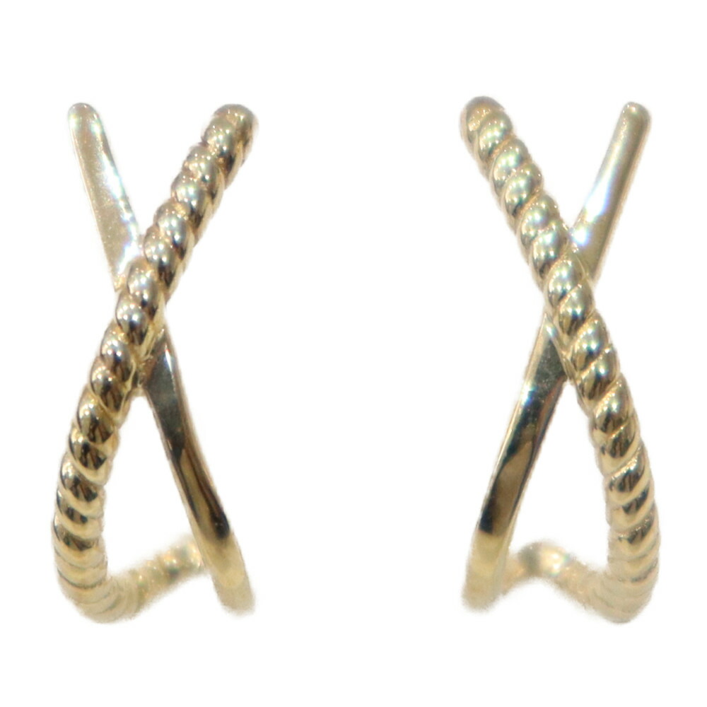K10　デザインピアス　YG　イエローゴールド　約1.2g　ピアス　アクセサリー　セレクトジュエリー　レディース　シンプル　ギフト　プレゼント包装可　【中古】　松山朝生田店