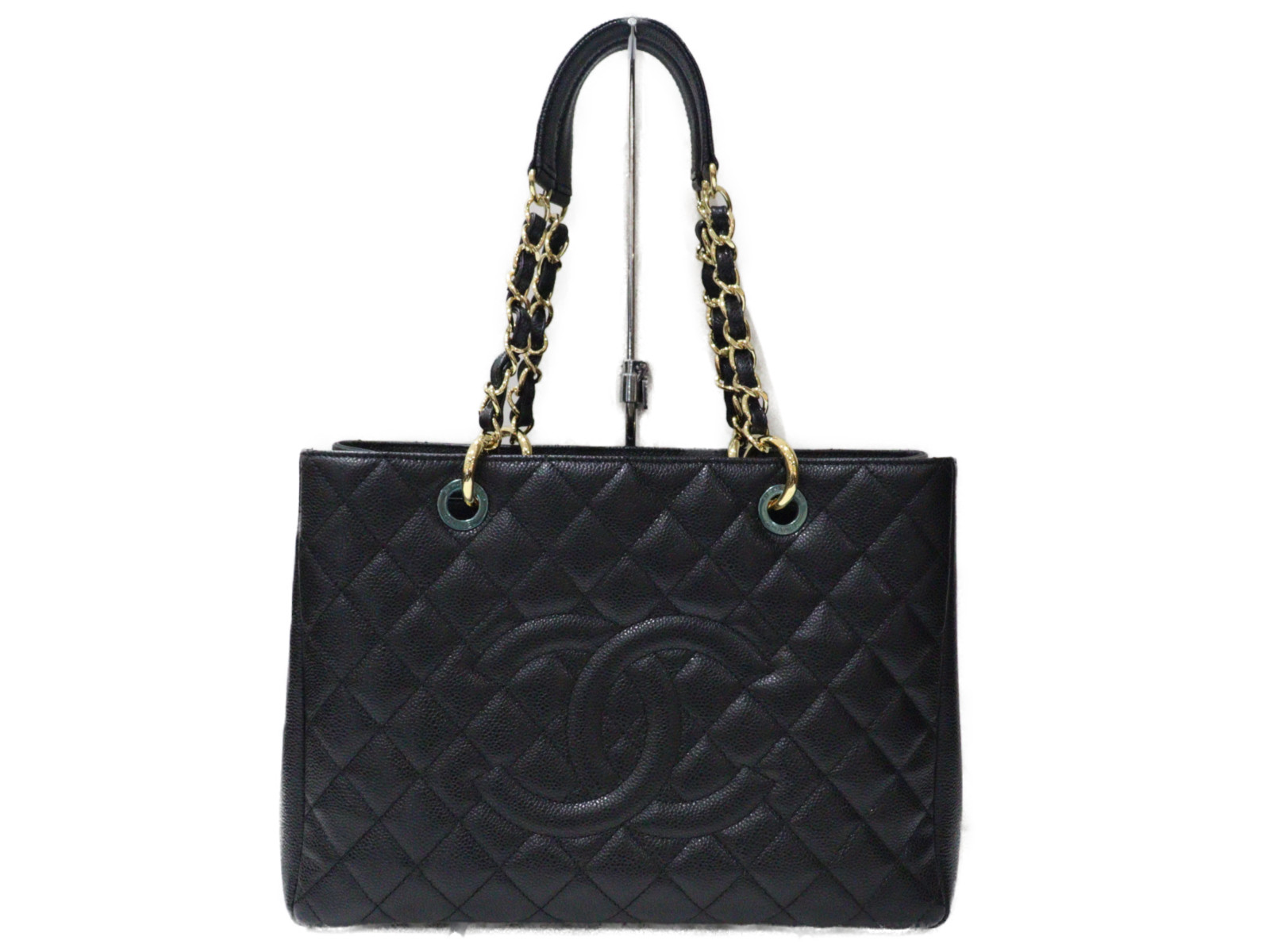 【布袋あり】CHANEL シャネル グランドショッピングトート A50995 マトラッセ キャビア人はだ 黒いこと 黒 ゴールド金具 レディース 差し上げ物 差し上げ物荷拵え可【中古】松前R56号店