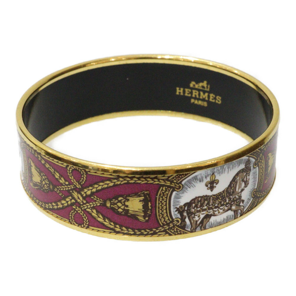 【箱】HERMES　エルメス　エマイユGM　七宝焼　20.5ｃｍ　馬　ピンク　バングル　ブレスレット　レディース　プレゼント包装可　ギフト【中古】松前R56号店｜かんてい局松前Ｒ５６号店