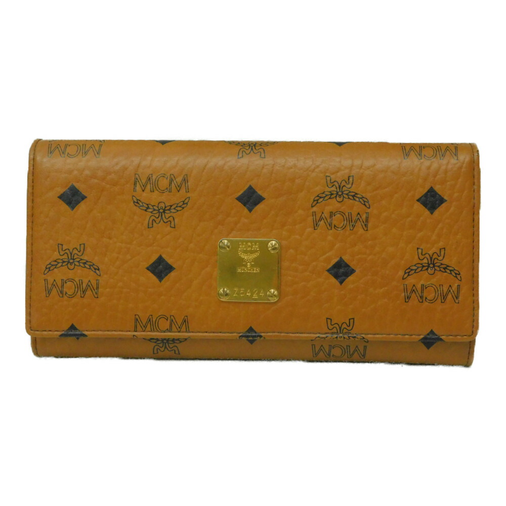 MCM エムシーエム 黒 ゴールド金具 ユニセックス レザー 長財布 ABランク MCM エムシーエム L字ファスナー長財布 財布 長財布 ロゴ AREN