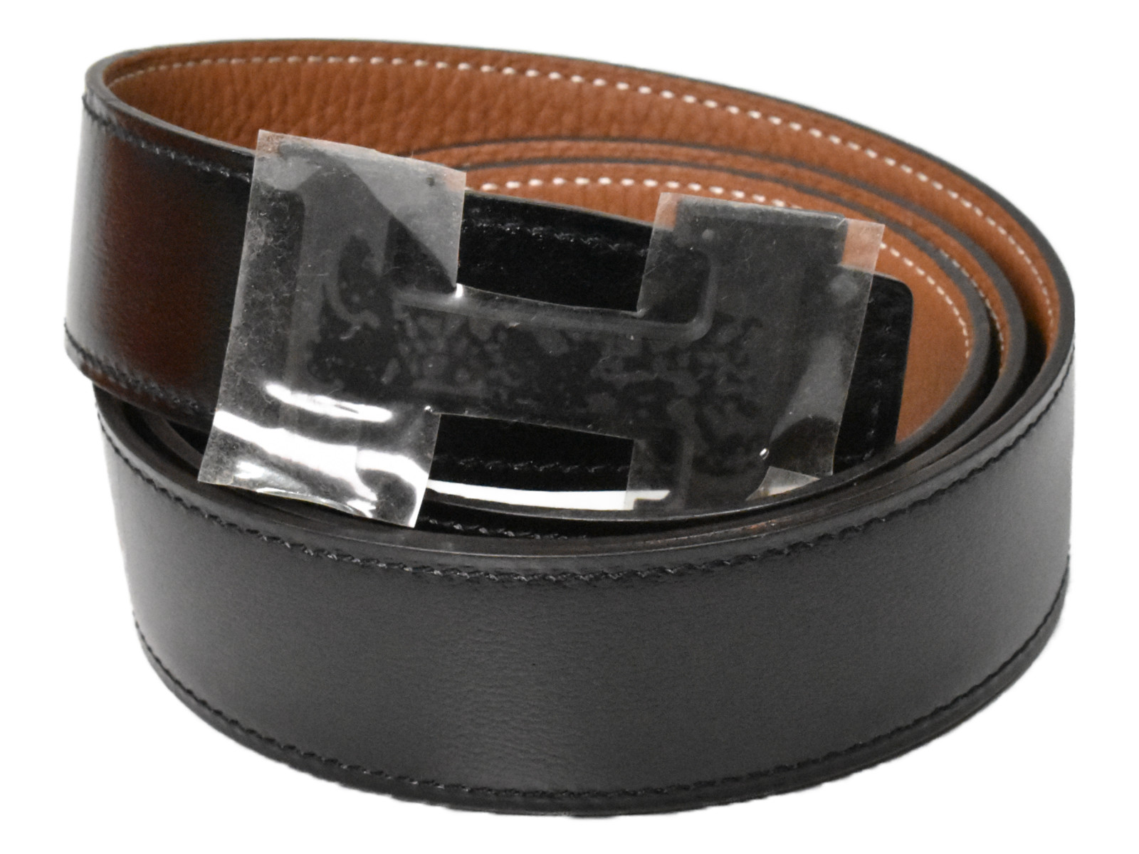 HERMES Hトルサド 黒／エトゥープ　レザーベルト 24 新発売 新商品 HERMES Hトルサド 24 黒／エトゥープレザーベルト