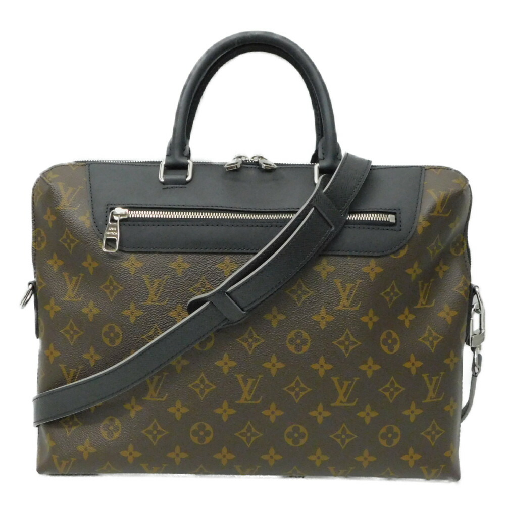 LOUIS VUITTON ルイヴィトンM54019 ポルトドキュマン ワット秒 モノグラム・マカサー モノグラム×黒いこと 商行為御徒面子 ショルダーバッグ メンズ 肩肉付き添い人 分かりやすい 差し上げ物 差し上げ物荷造り【中古】新居浜店