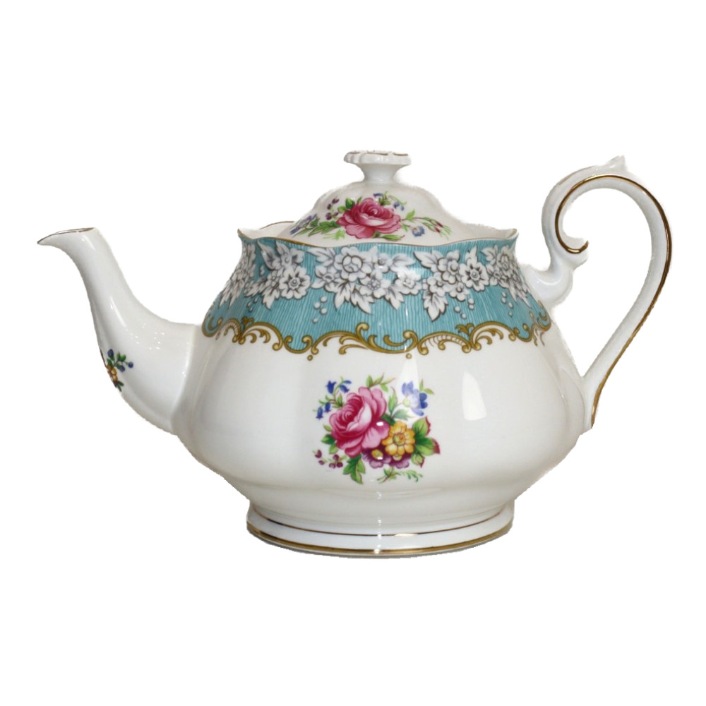 ROYAL ALBERT ロイヤルアルバート エンチャントメント ティーポット ブルー系 ボーンチャイナ 食器 飾り お祝い 置物 プレゼント 贈り物 人気 インテリア 花【中古】 松前R56号店 18,318円