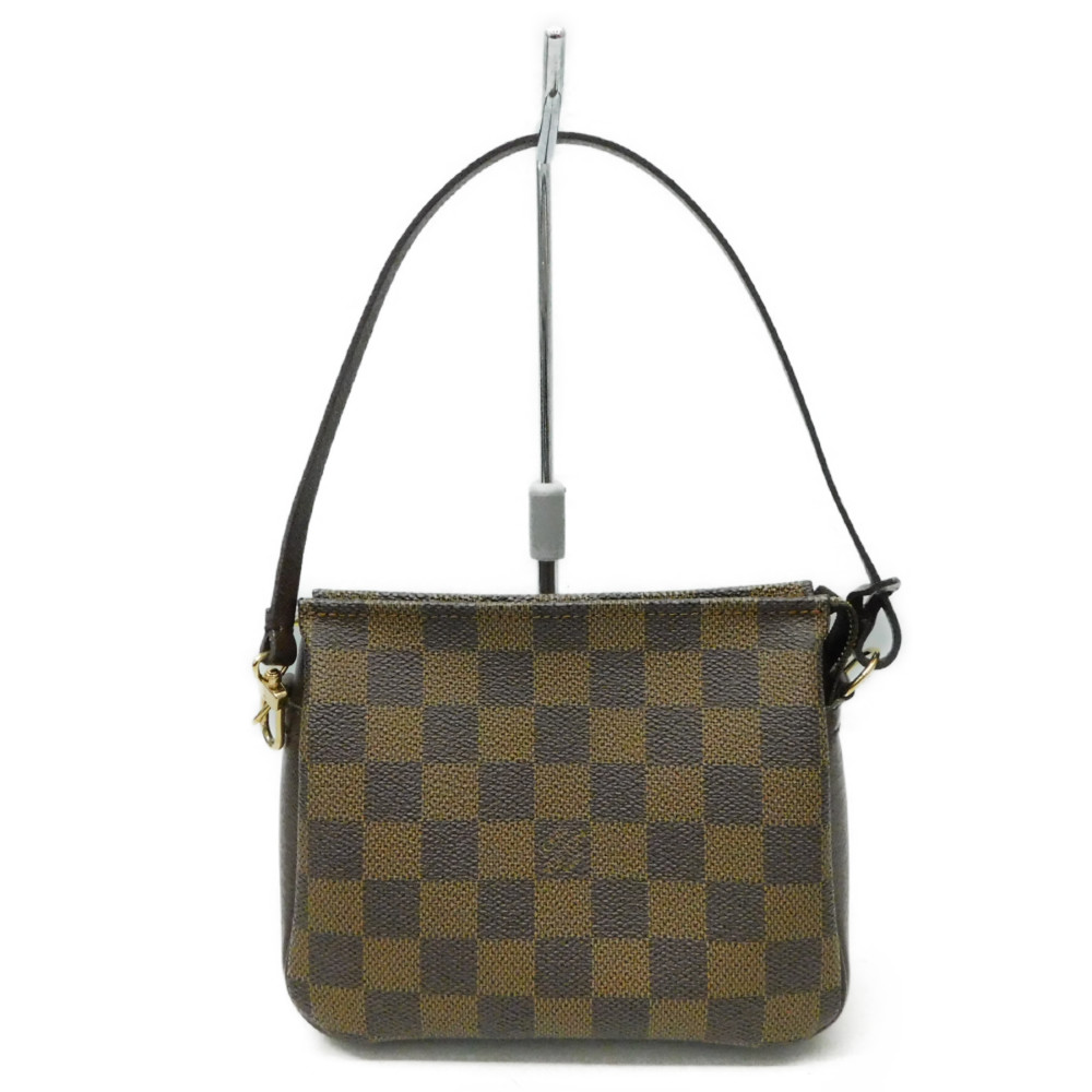 LOUIS VUITTON ルイヴィトン トゥルースメイクアップ N51982 2WAY ミニ御徒面子 かざり付ける合切袋 小入れもの ダミエ・エベヌ 赤銅色系 ゴールド金具 レディース 差し上げ物荷造り【中古】新居浜店