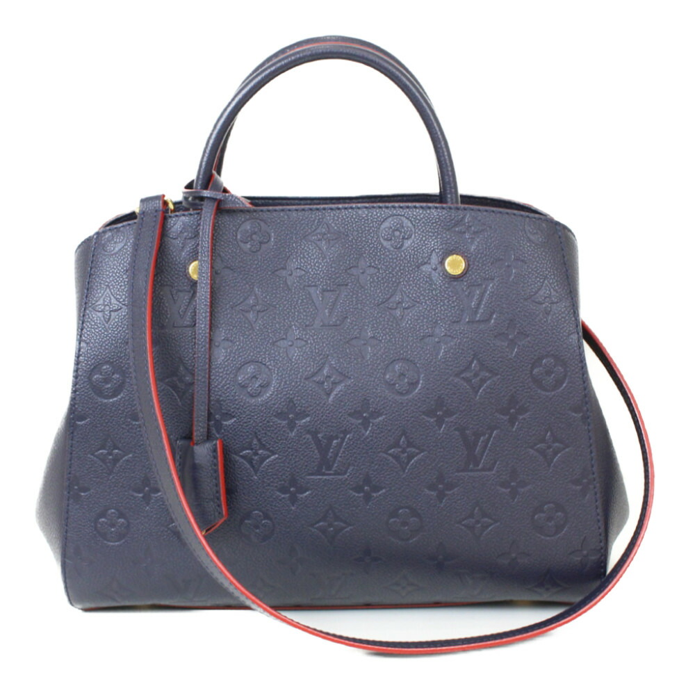 ルイヴィトン アンプラント モンテーニュ MM ハンドバッグ ネイビー かばん LOUIS VUITTON 【極美品】ルイヴィトン モノグラム アンプラント