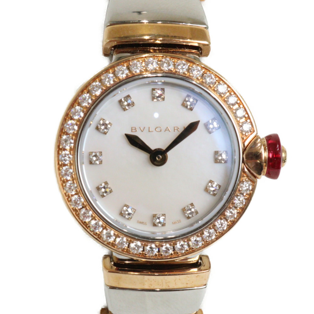 【日本・韓国限定モデル】BVLGARI ブルガリ ピッコラ ルチェア SAP103049 クオーツ 18K ピンクゴールド SS ダイヤモンド マザーオブパール ホワイト レディース 腕時計 ウォッチ プレゼント包装 ギフト【中古】松山久万ノ台店|かんてい局松前R56号店