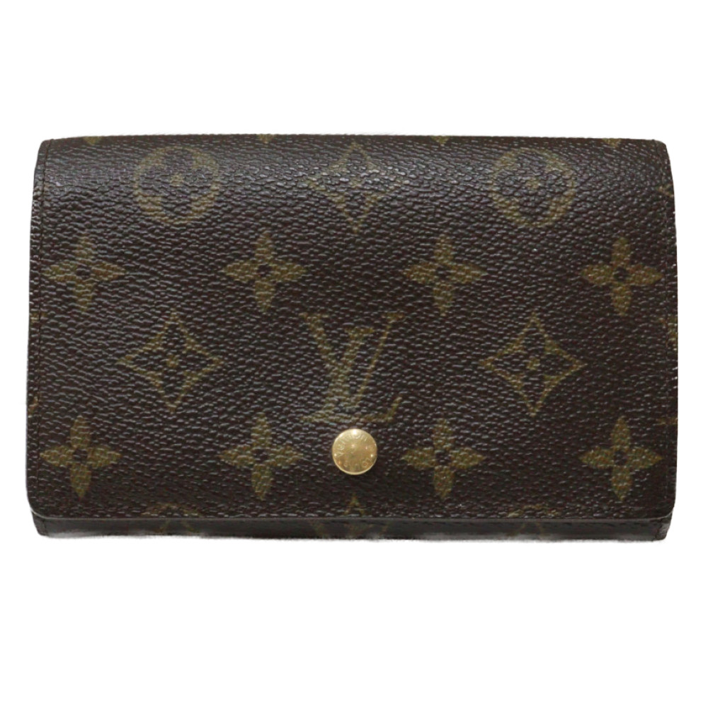 LOUIS VUITTON　ルイ・ヴィトン　ポルトフォイユ・トレゾール　M61730　モノグラム　ブラウン　2003年　コンパクトウォレット　折り財布　メンズ　レディース　ユニセックス　シンプル　定番　人気　ギフト　プレゼント包装可【中古】松山朝生田店